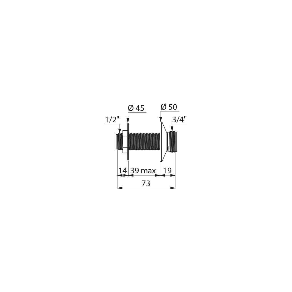 Raccord de bec, mâle / femelle 15 x 21/20 x 27 mm