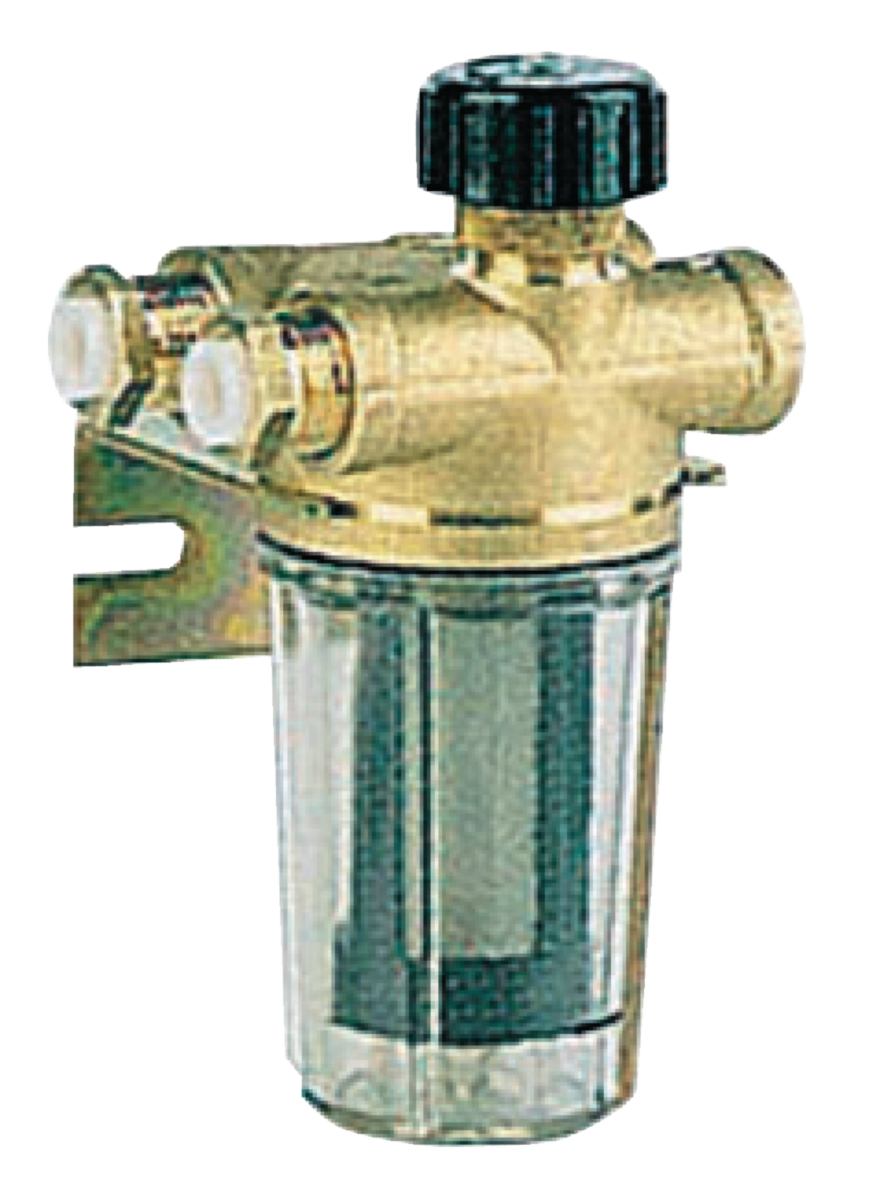 Filtre Bitube RV2 En Laiton - Pour Installations Chauffage à 2 Tuyaux, Avec Vanne Et Pot Transparent