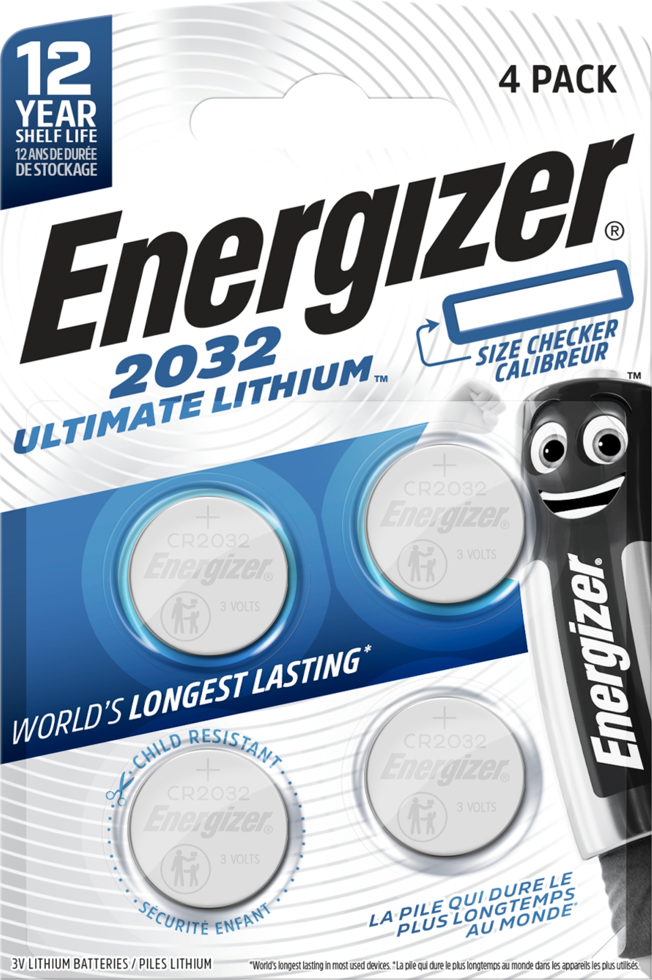 Pile bouton ultimate lithium CR2025 Energizer - Blister de 2 piles sur