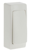 Bouton poussoir saillie �troit complet blanc