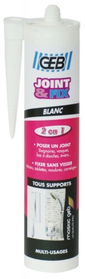 Joint & fix mastic - Cartouche de 280ml - Blanc - GEB 590505