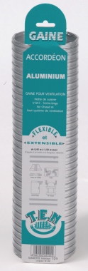 Gaine accord�on - Ventilation - Aluminium - Longueur 3 m�tres - Diam�tre 125 mm - Ten 085125