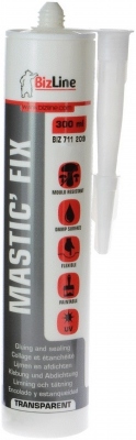 Mastic-colle - MS polym�re - Transparent - 300 ml - Bizline 711209