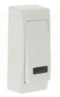 Bouton poussoir � voyant saillie �troit complet blanc