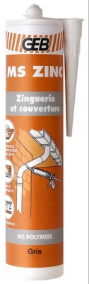 MS ZINC colle mastic spcial couverture et zinguerie cartouche de 290ml gris - GEB 892002