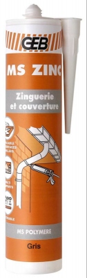 MS ZINC colle mastic sp�cial couverture et zinguerie cartouche de 290ml gris - GEB 892002