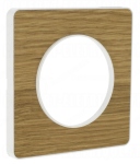 Plaque Schneider Electric Odace Touch - 1 poste - Bois Naturel - Liser Blanc