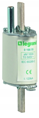 Cartouche Industrielle � couteaux - Taille 00 - 125 Amp�res - Type aM HPC - Avec voyant