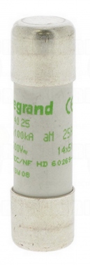 Fusible cartouche cylindrique - 14 x 51 - 25 Amp�res - Type aM HPC - Sans Percuteur
