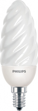 Ampoule Fluocompacte Philips - Softone Candle - E14 - 8W - 2700K - 230V - BW38