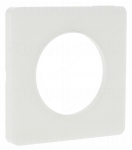 Plaque Schneider Electric Odace Touch - 1 poste - Translucide Blanc - Liser Blanc