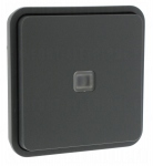 Bouton poussoir lumineux NO 10A Hager Cubyko composable gris