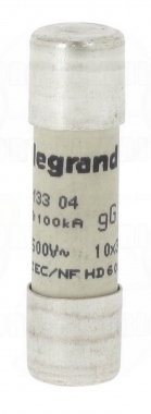 Fusible cartouche cylindrique - 10 x 38 - 4 Amp�res - Type gG HPC - Sans voyant