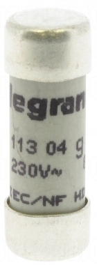 Fusible cartouche cylindrique - 8.5 x 23 - 4 Amp�res - Boite de 10 - Legrand 011304