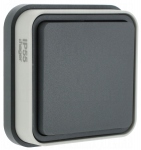 Va et vient 10A Hager Cubyko encastr� complet gris