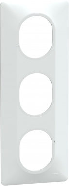 Plaque de finition - Ovalis - 3 Postes - Verticale - 71 mm - Blanc - Schneider Electric S320726