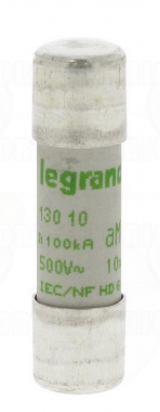 Fusible cartouche cylindrique - 10 x 38 mm - 10 Amp�res