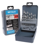 Coffret de 19 forets cylindriques - HSS - Pour m�taux - Diam�tre 1 � 10 mm - Novipro 745F