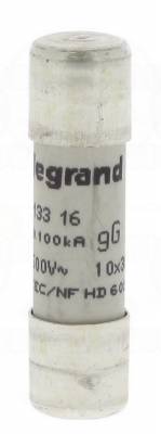 Fusible cartouche cylindrique - 10 x 38 - 16 Amp�res - Type gG HPC - Sans voyant