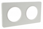Plaque Schneider Electric Odace Touch - 2 postes - Blanc - Liser Blanc - 71 mm