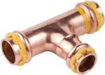 T rduit  sertir - Pour tube cuivre - Gaz - Diamtre 22 - 16 - 22 mm - Comap 5130RVG221622