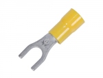 Cosses fourche pour vis de 6 mm jaune - Boite de 100