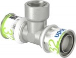 T� � sertir - Taraudage femelle - S-Press PLUS - 32 mm vers 3/4 vers 32 mm - Uponor 1070601