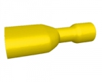 Cosses 6.3 x 0.8 mm femelle jaune isol�e - Boite de 100