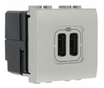 Chargeur USB 230V/5V 2 ports 2 modules Bticino Living tech