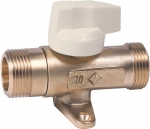 Robinet gaz - M�le / M�le - Diam�tre 20 x 27 mm - MOP 0.5 - Avec patte de fixation - Banides 22917015