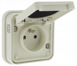 Prise de courant 2P+T 16A Hager Cubyko compl�te encastr�e blanche