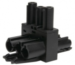 Distributeur en T - 3 P�les - 1 Entr�e - 2 Sorties - Noir - Bizline 300039