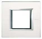 Plaque rectangulaire 2 modules Bticino Axolute verre miroir d�poli
