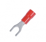 Cosses fourche pour vis de 4 mm rouge - Boite de 100