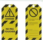 �tiquettes consignation - Danger ne pas toucher - En polyester - 50 x 110 mm - Lot de 10 - Bizline 730565