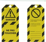 tiquettes consignation - Danger ne pas toucher - En polyester - 50 x 110 mm - Lot de 10 - Bizline 730565