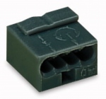 Borne micro pour boite de d�rivation - Wago - 0.6 � 0.8 mm� - 4 conducteurs - Gris fonc�