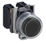 Bouton Poussoir - Capuchonn� - Affleurant - 1 NO - Noir - Complet - Schneider XB4BP21