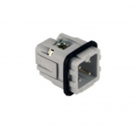 Insert m�le - A visser - 3P+T - 10A - 250V - Gabarit 21.21 - ILME CKM03