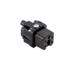 Insert m�le - A visser - 4P+T - 10A - 250V - Gabarit 21.21 - Noir - ILME CKM04N