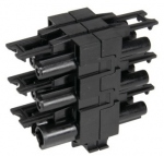 Distributeur en H - 3 P�les - 1 Entr�e - 5 Sorties - Noir - Bizline 300043