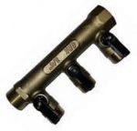 Collecteur - Male / Femelle 20 x 27 - 3 d�rivations - Mini vannes int�gr�es - M�le 15 x 21 - GRK 958-1B
