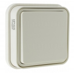Va et vient 10A Hager Cubyko encastr� complet blanc