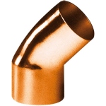 Coude 45 degrs  souder en cuivre - Petit Rayon - Mle / Femelle - Diamtre 32 mm - Sachet de 1