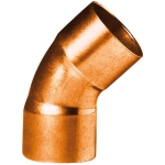Coude 45 degrs  souder en cuivre - Petit Rayon - Femelle / Femelle - Diamtre 52 mm - Sachet de 1