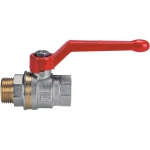 Robinet � sph�re en laiton - M�le / Femelle - 3/8 pouces - Effebi Aster - Levier aluminium Rouge