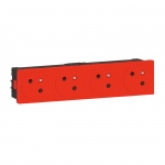 Prise de courant - 4 x 2P+T - Rouge - Surface - Legrand 077174L