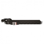 Bandeau 19 pouces - 6 prises UTE - Avec disjoncteur diff�rentiel - GigaM�dia B6PDD