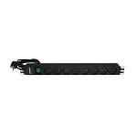 Bandeau 19 pouces - 8 prises UTE - Avec interrupteur bipolaire lumineux - GigaM�dia B8PI