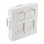Plastron droit - 2 ports - 45 x 45 - Avec volet - Sans connecteur - GigaM�dia PL45DD